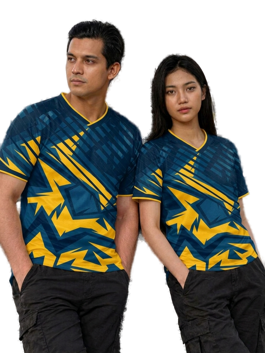 Model memakai jersey custom Surly Apparel